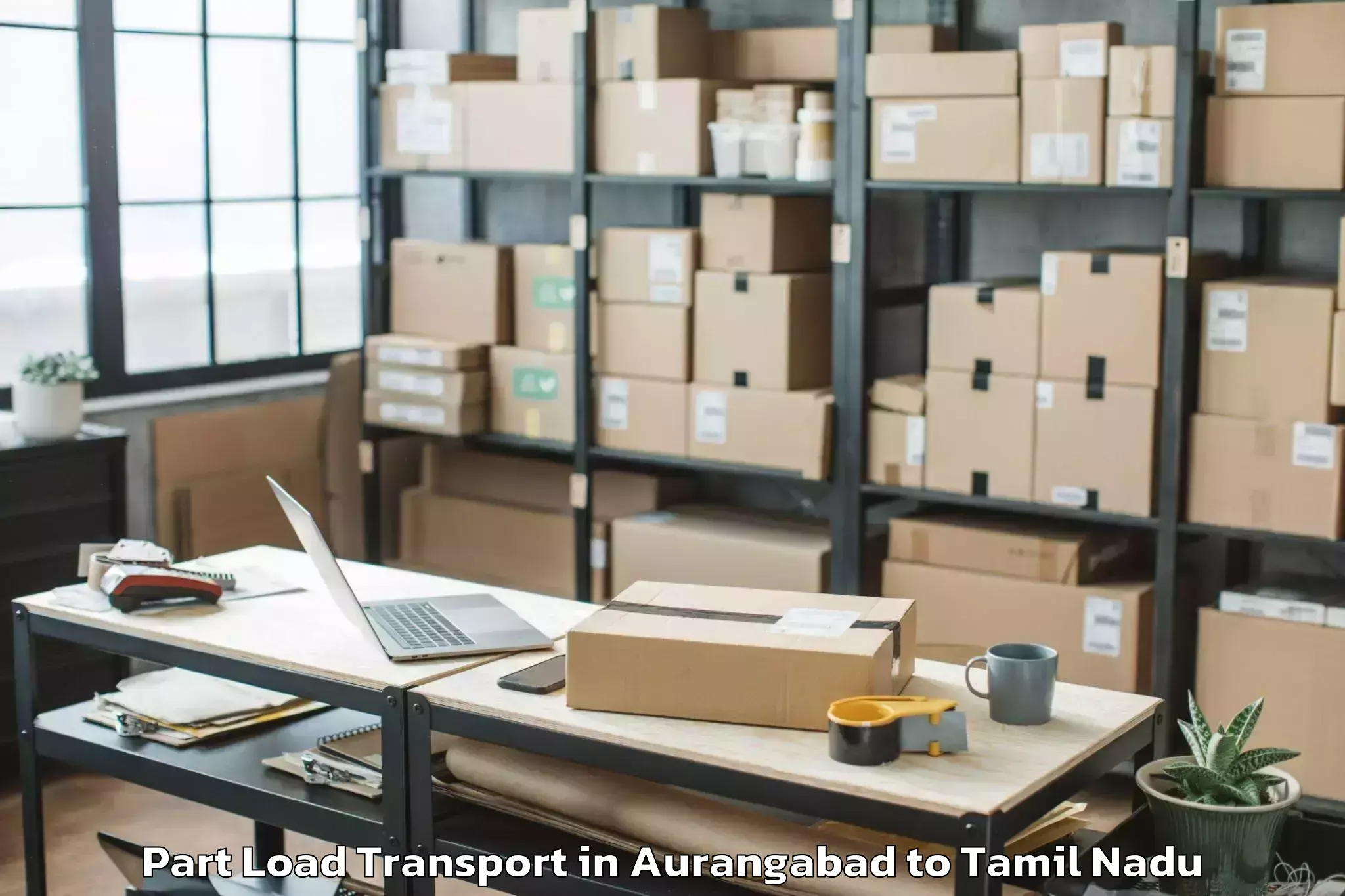 Aurangabad to Salem Airport Sxv Part Load Transport Booking